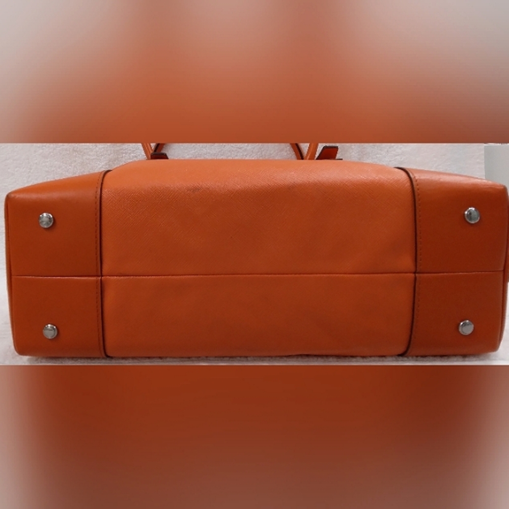 Tumi Orange Leather Tote Shoulder Bag - Picture 5 of 14